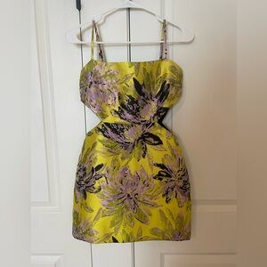 Camila Coelho Sukie Cutout Dress in Yellow Floral Size XS
